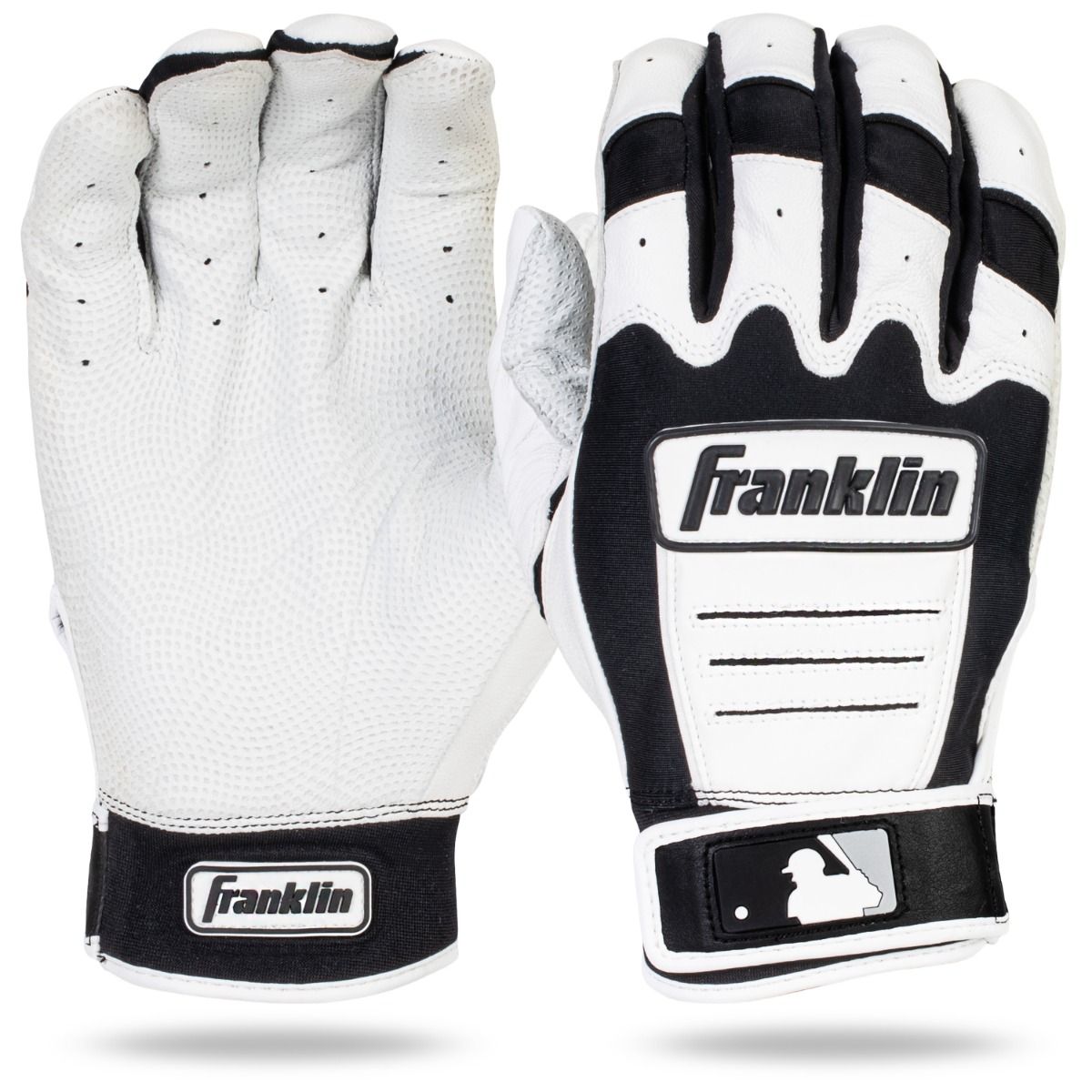 Franklin CFX Pro Series Adult Batting Gloves, Pearl/Black Size Large