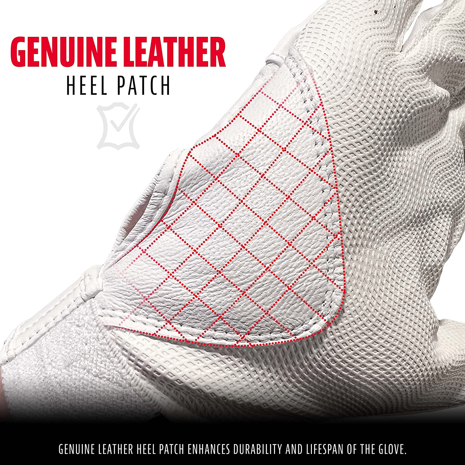 Franklin Classic XT Adult Baseball Batting Gloves, size X-Large White - Image 4