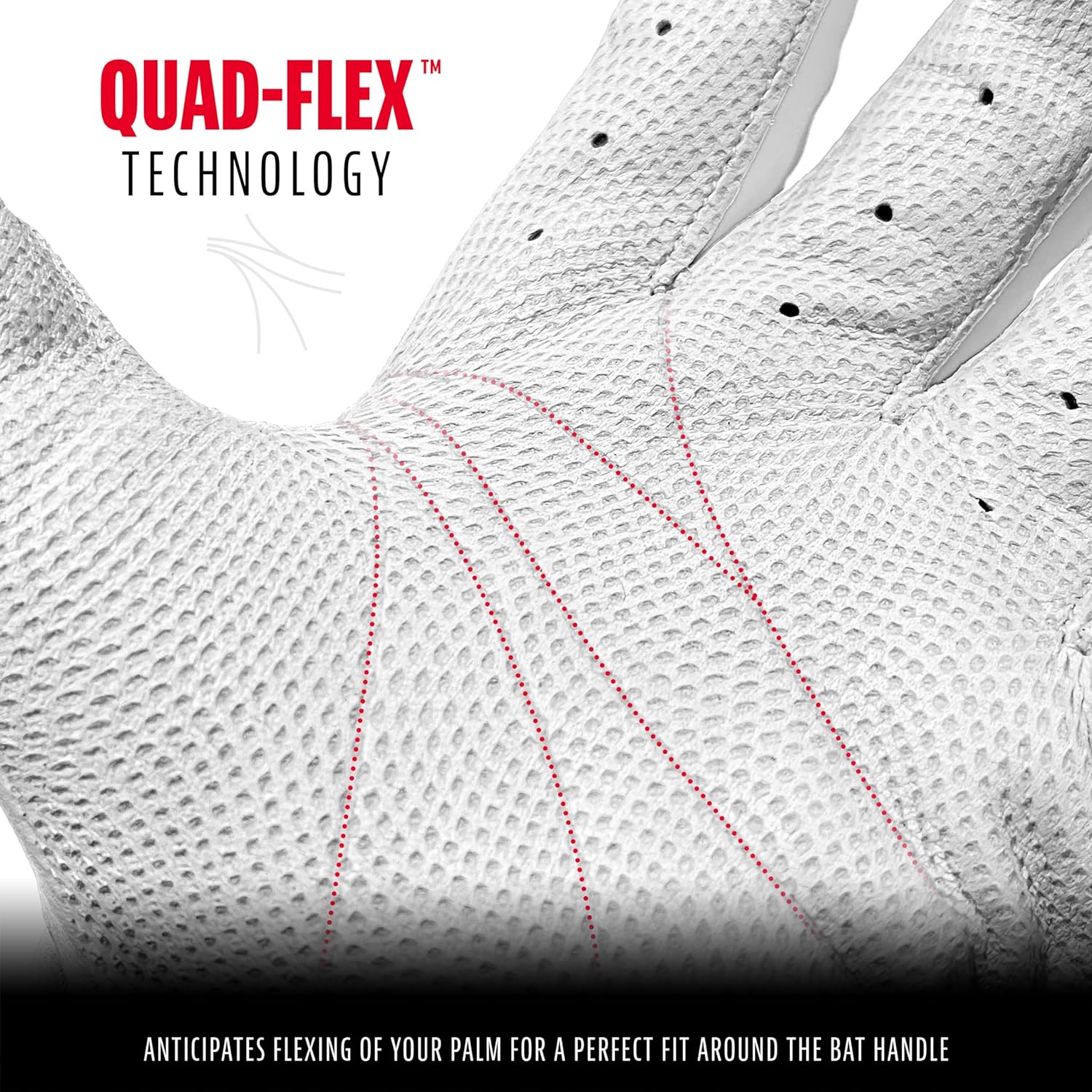 Franklin CFX Pro Baseball Batting Gloves Pearl/White, Adult X-Large - Image 3