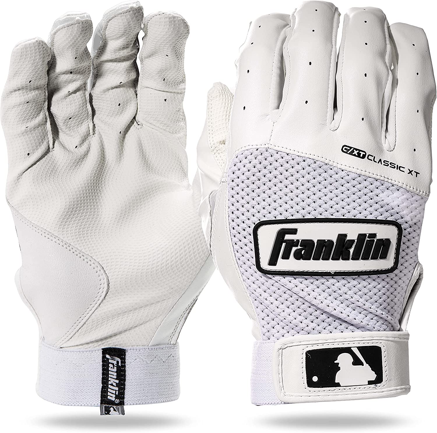Franklin Classic XT Adult Baseball Batting Gloves, size X-Large White