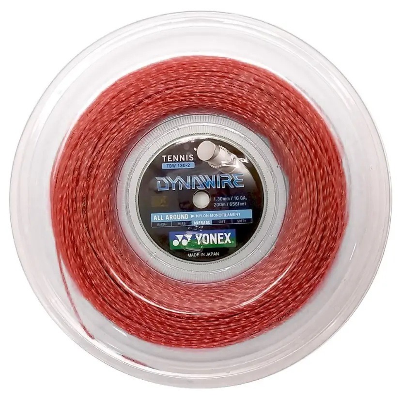 YONEX Dynawire 16L/1.25 Tennis String Reel, 200m/656 feet Red