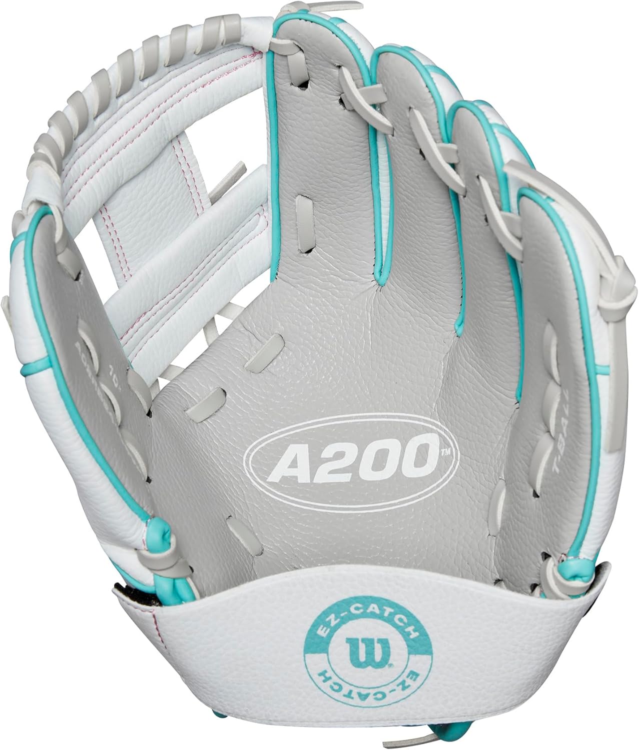 Wilson A200 EZ Youth Baseball Glove Size 10 Inches - Silver/White/Teal/Purple - Image 2